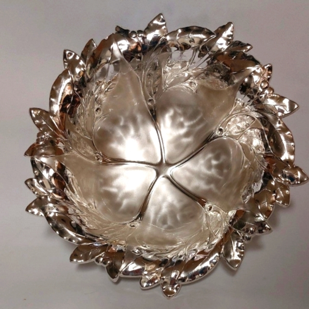 Ornate WMF Ikora Silver Plated Footed Bowl Tarbish Resistant Germany Vintage